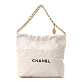 Chanel Shiny Calfskin Quilted Small Chanel 22 White Black
