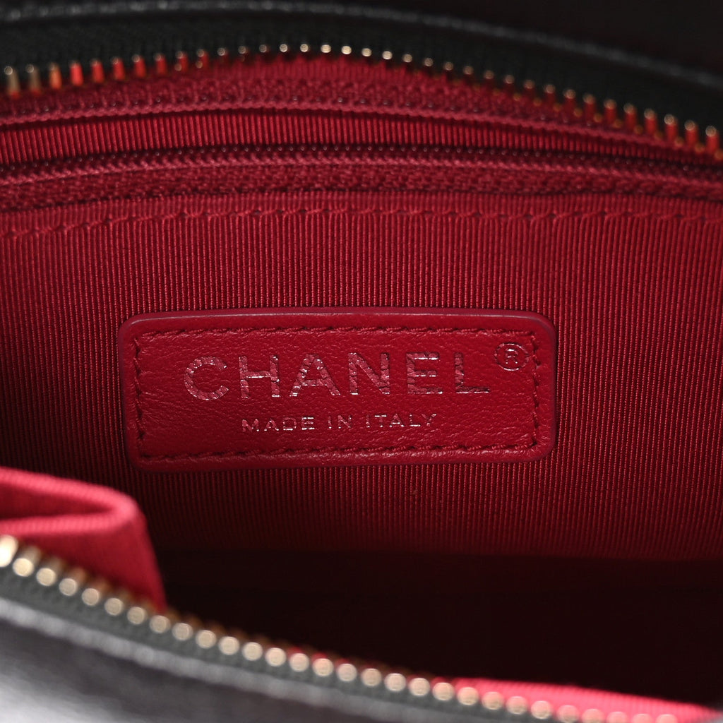 Chanel Aged Calfskin Quilted Small Gabrielle Hobo Black