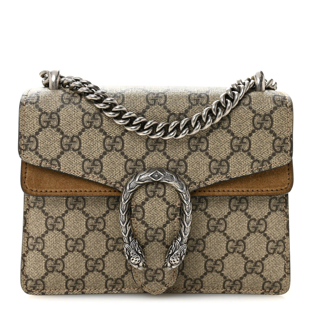 Gucci GG Supreme Monogram Mini Dionysus Shoulder Bag Taupe