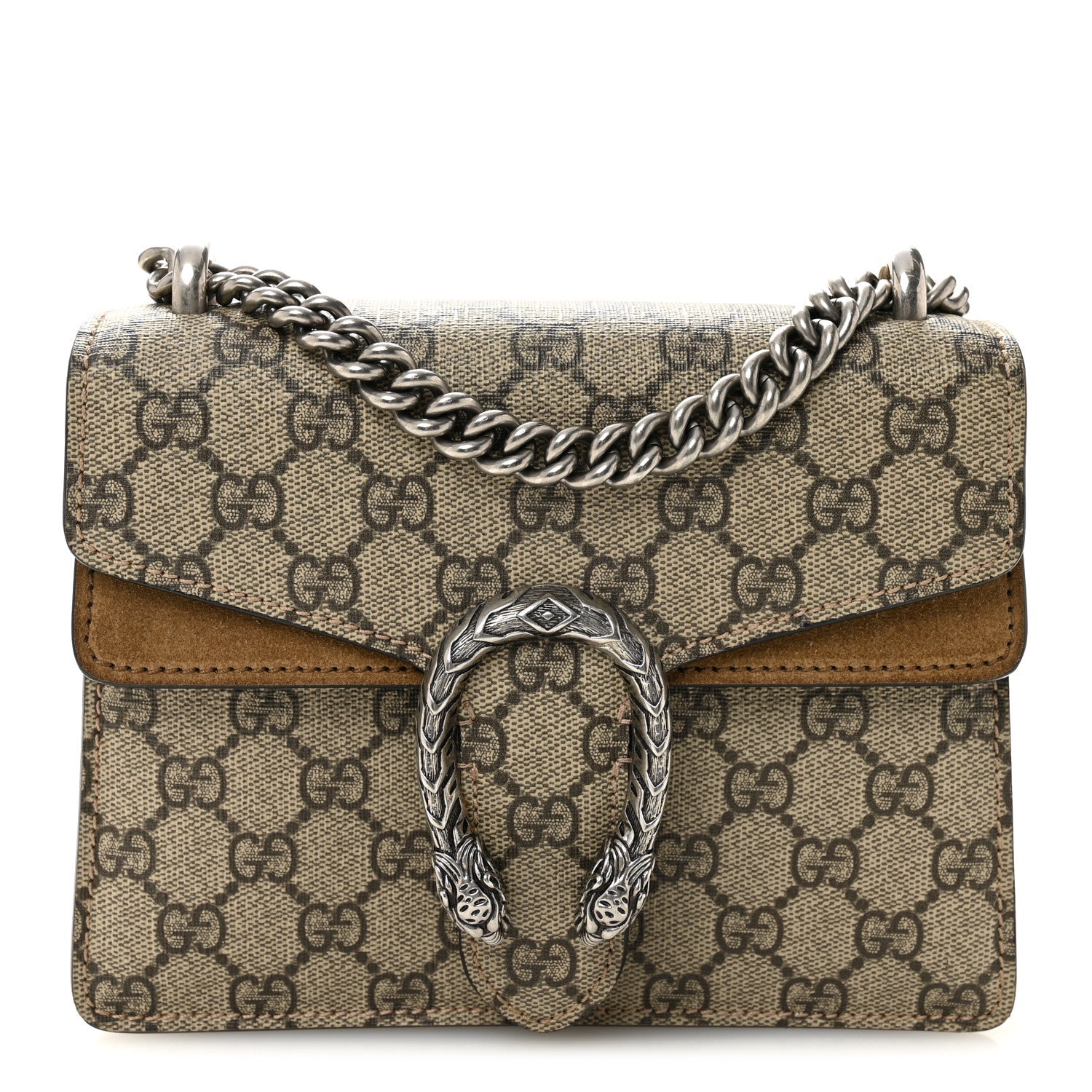 Gucci GG Supreme Monogram Mini Dionysus Shoulder Bag Taupe