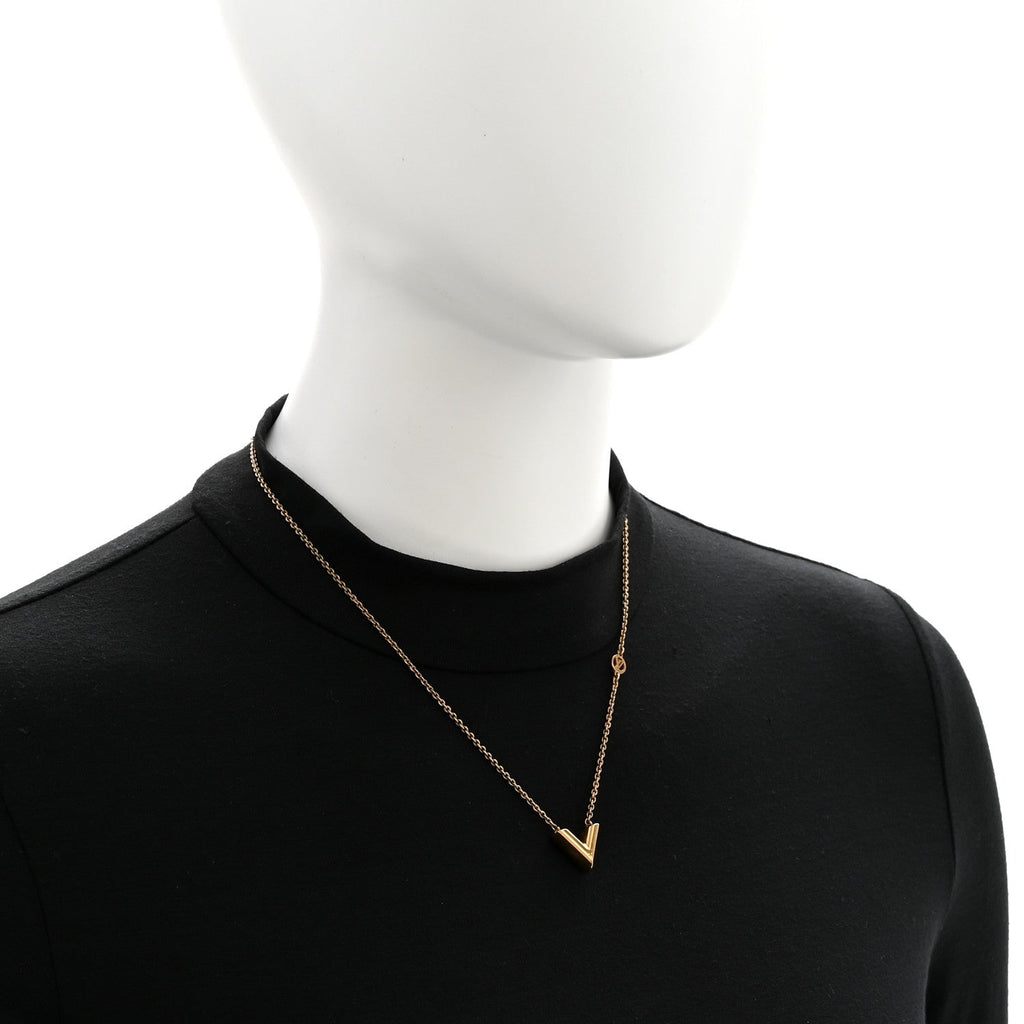 Louis Vuitton Essential V Necklace Gold