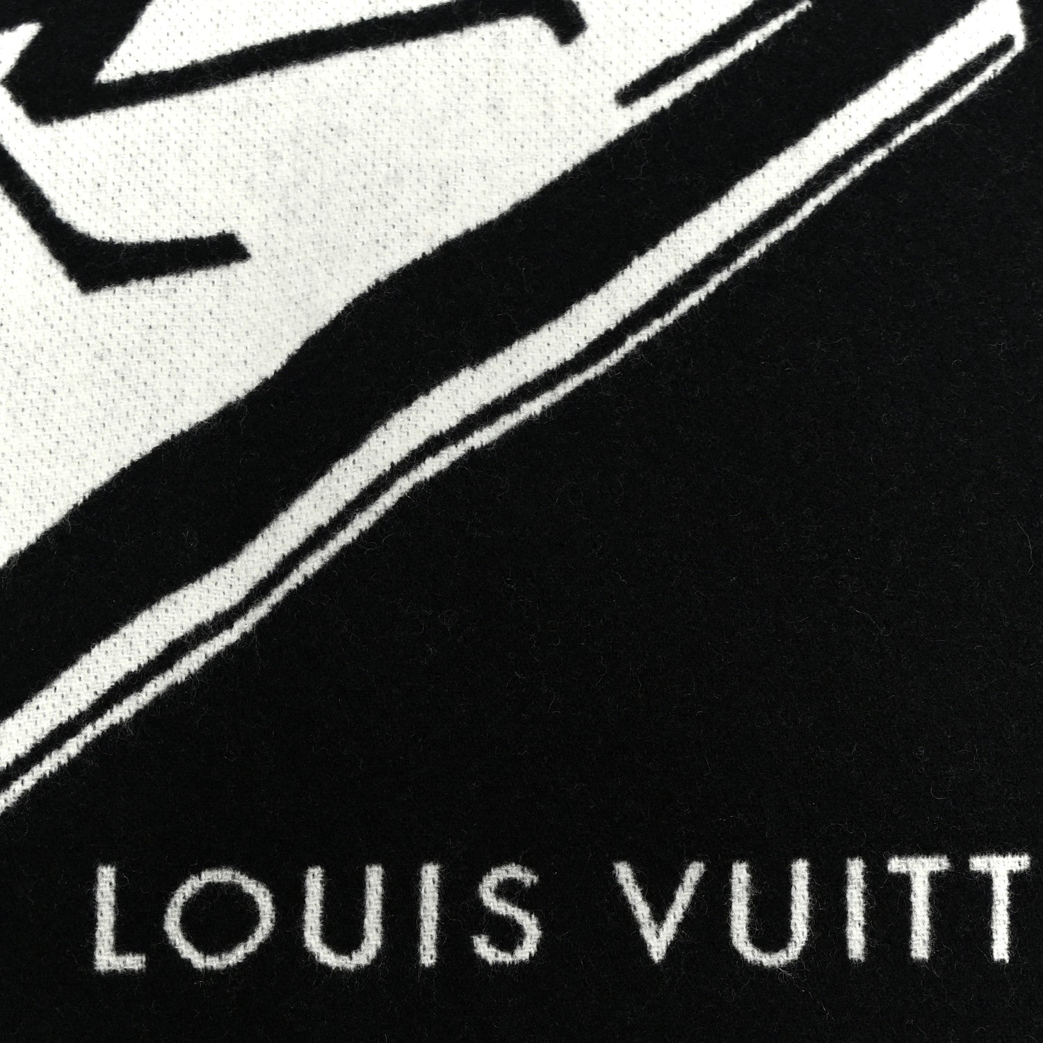Louis Vuitton Wool Cashmere Lock And Keys Scarf Black
