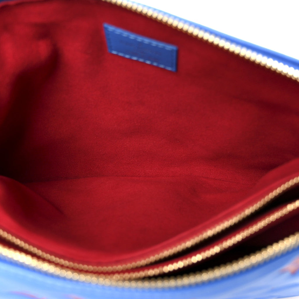 Louis Vuitton Lambskin Embossed Monogram Vuittamins Coussin PM Blue Red