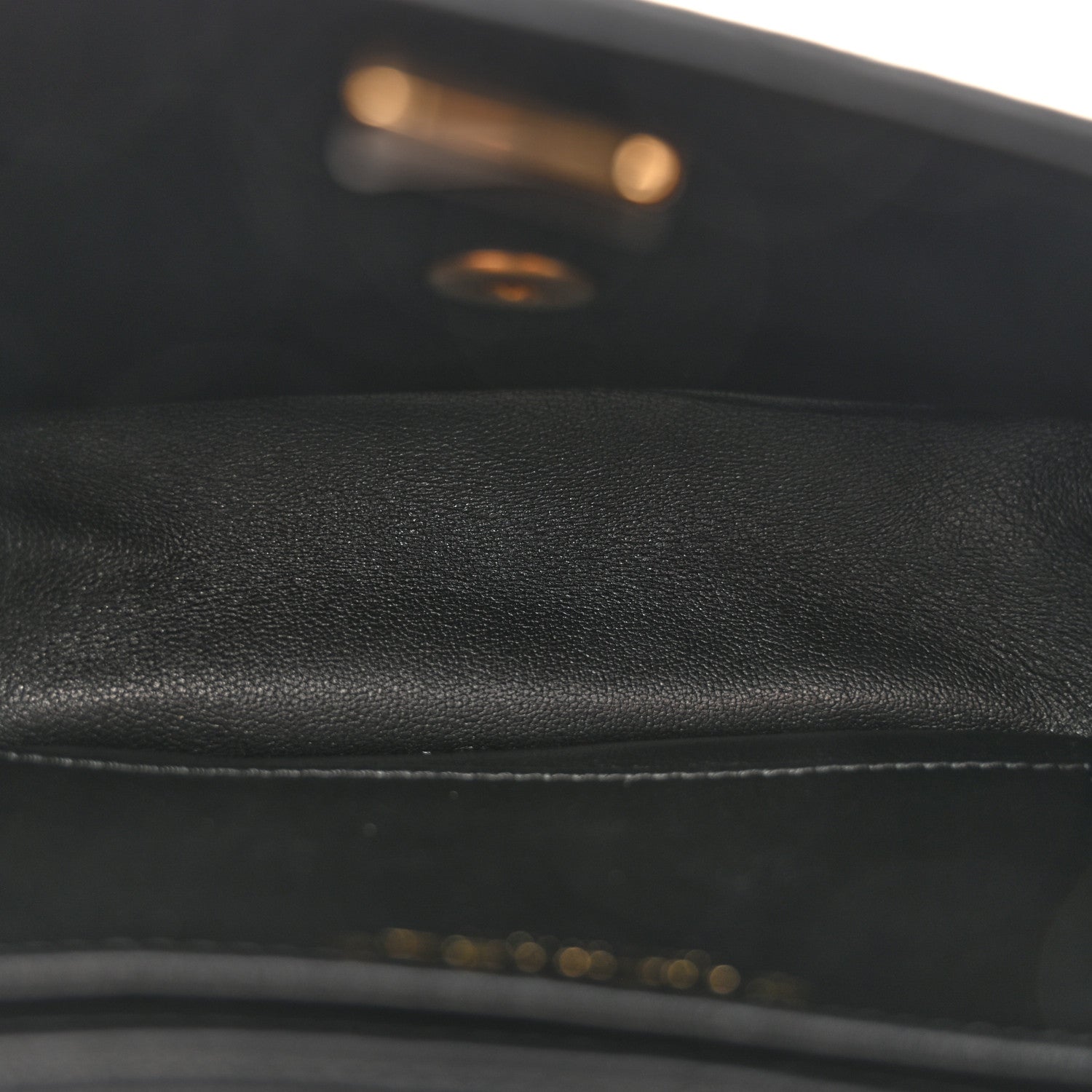 Chanel Shiny Goatskin Quilted Mini Chain Strap Flap Black