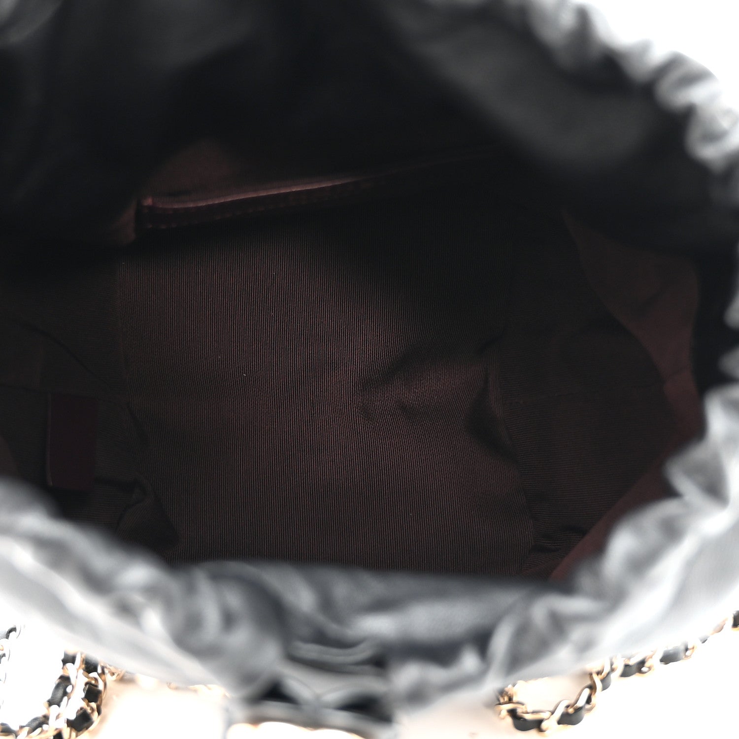 Chanel Lambskin Bucket Chain Drawstring Bag Black