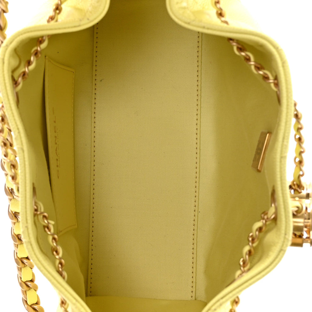 Chanel Caviar Quilted Mini Chanel 25 Handbag Light Yellow