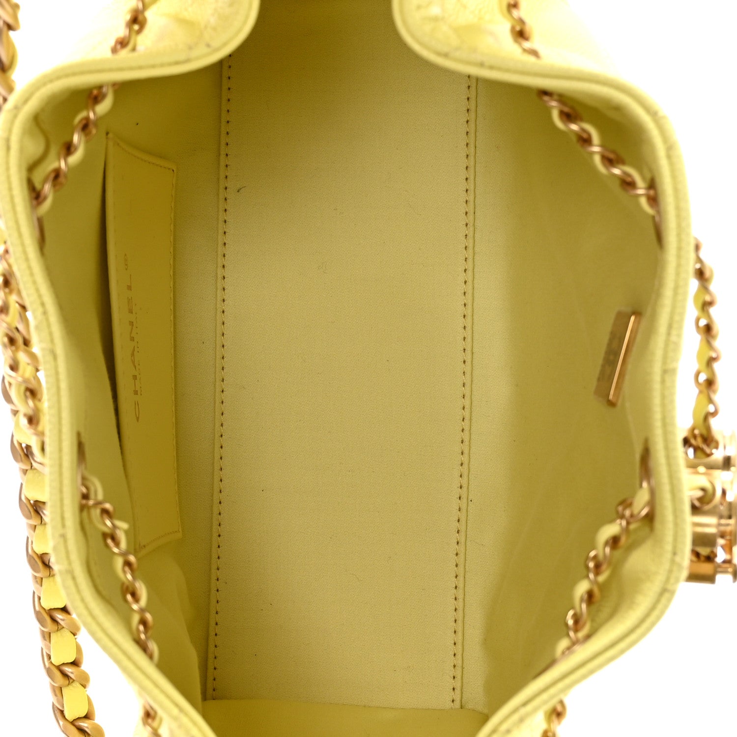 Chanel Caviar Quilted Mini Chanel 25 Handbag Light Yellow