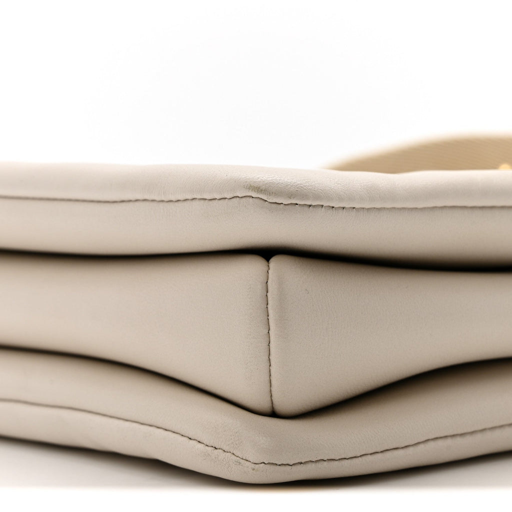Louis Vuitton Lambskin Embossed Monogram Coussin PM Beige Cream