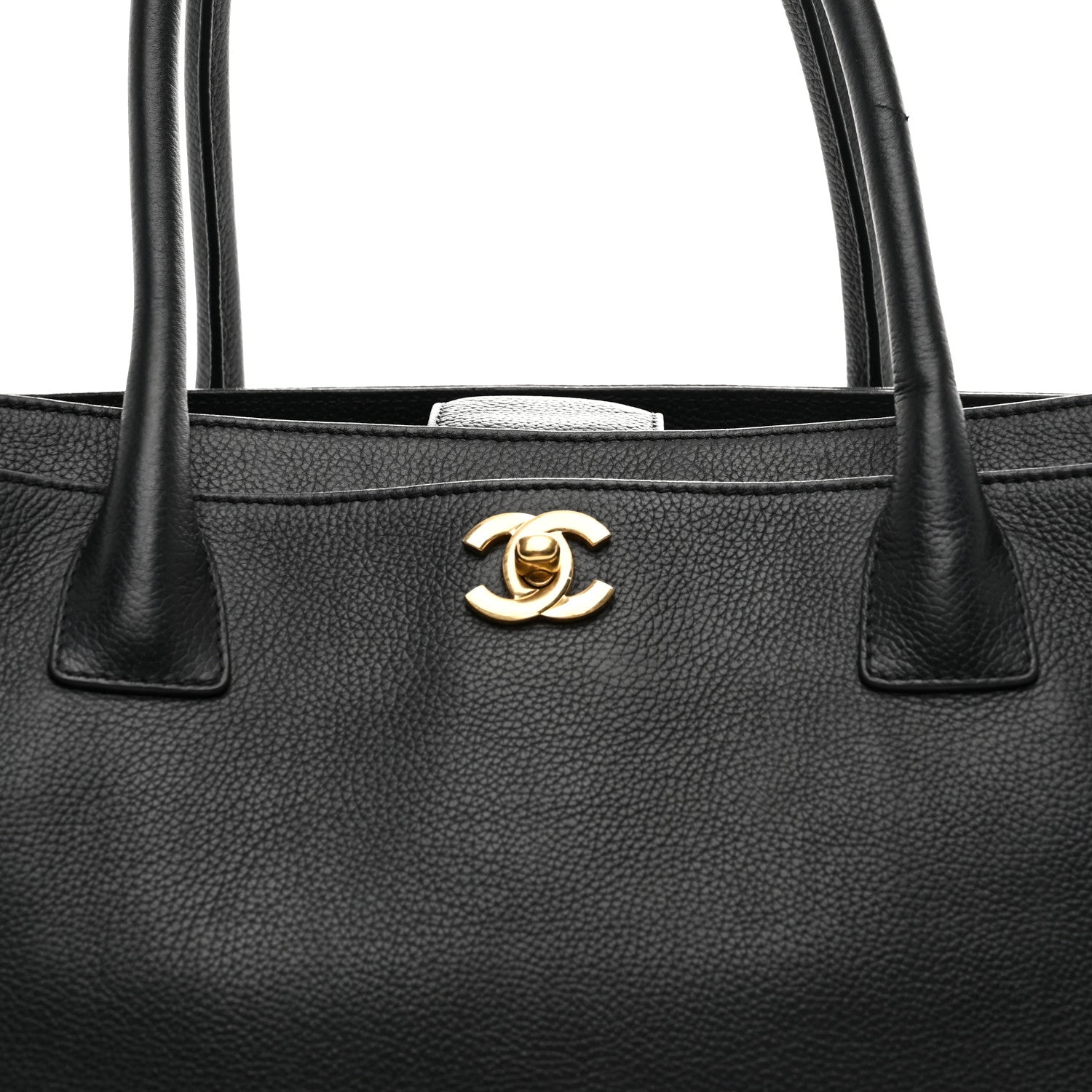 Chanel Calfskin Cerf Executive Shopper Tote Black