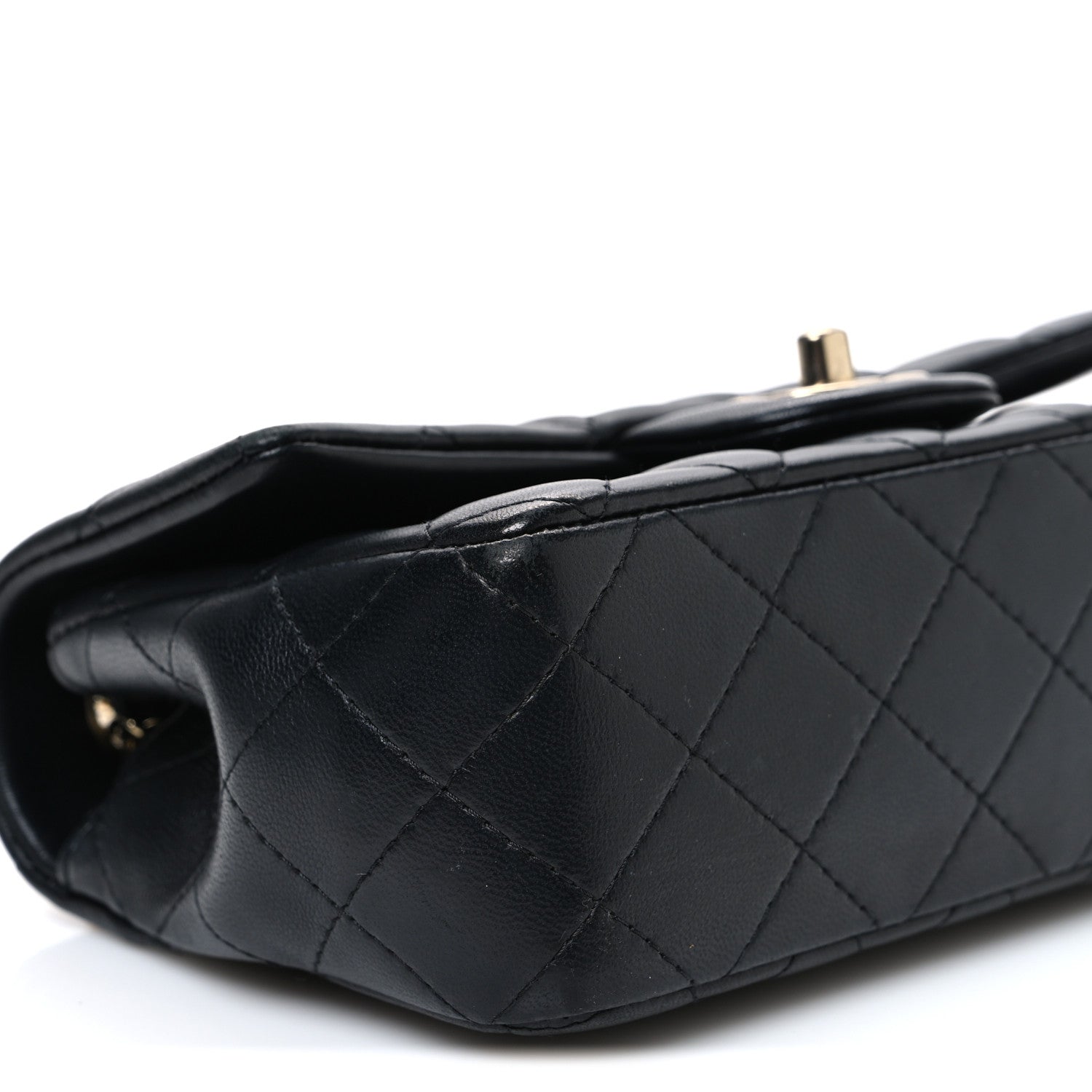 Chanel Lambskin Quilted Mini Rectangular Flap Black