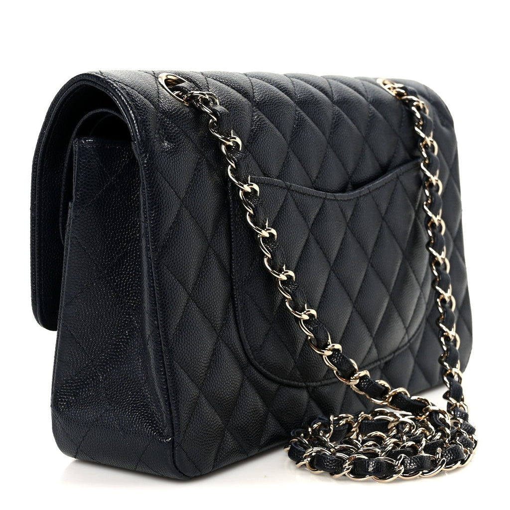 Chanel Caviar Quilted Medium Double Flap Navy