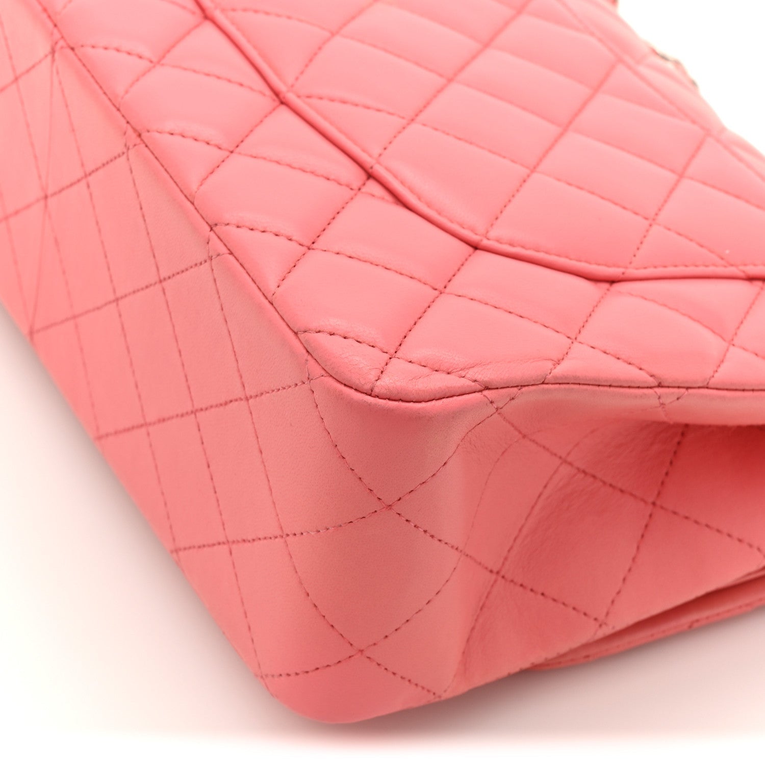 Chanel Lambskin Quilted Jumbo Double Flap Pink