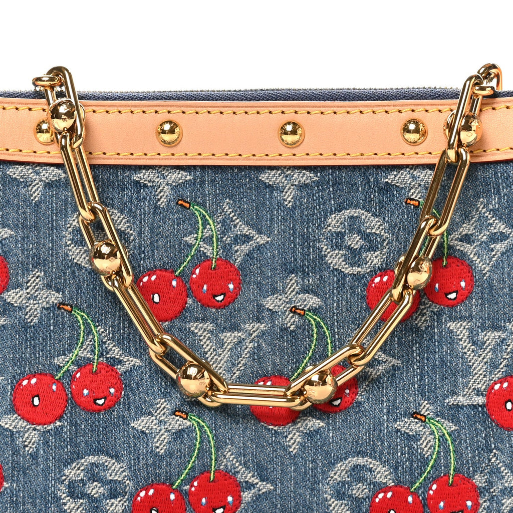 Louis Vuitton LV X TM Monogram Denim Cerises Pochette Accessories Blue