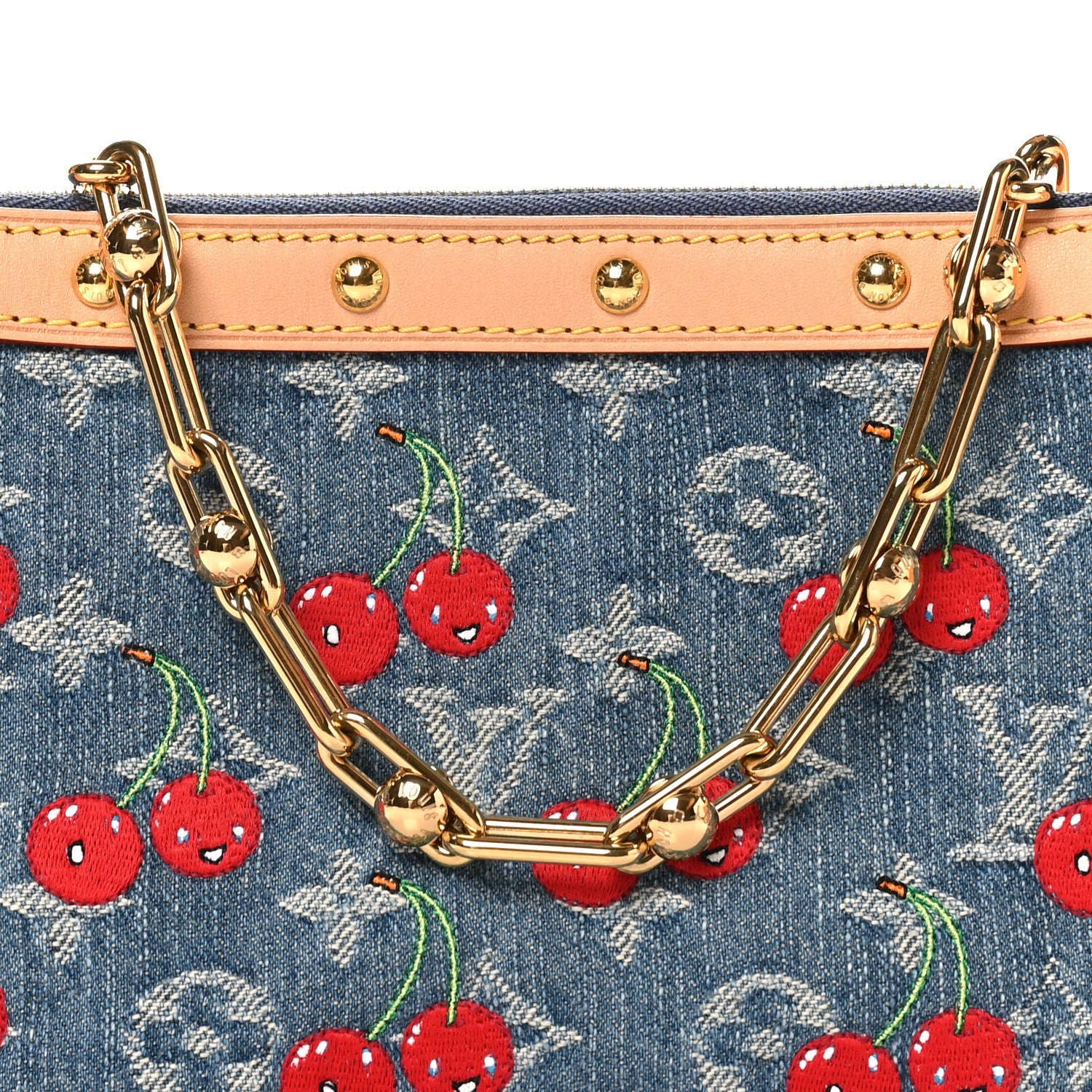 Louis Vuitton LV X TM Monogram Denim Cerises Pochette Accessories Blue