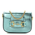 Gucci Metallic Calfskin Super Mini Horsebit 1955 Shoulder Bag Light Blue
