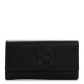 Gucci Pebbled Calfskin Large Soho Continental Wallet Black