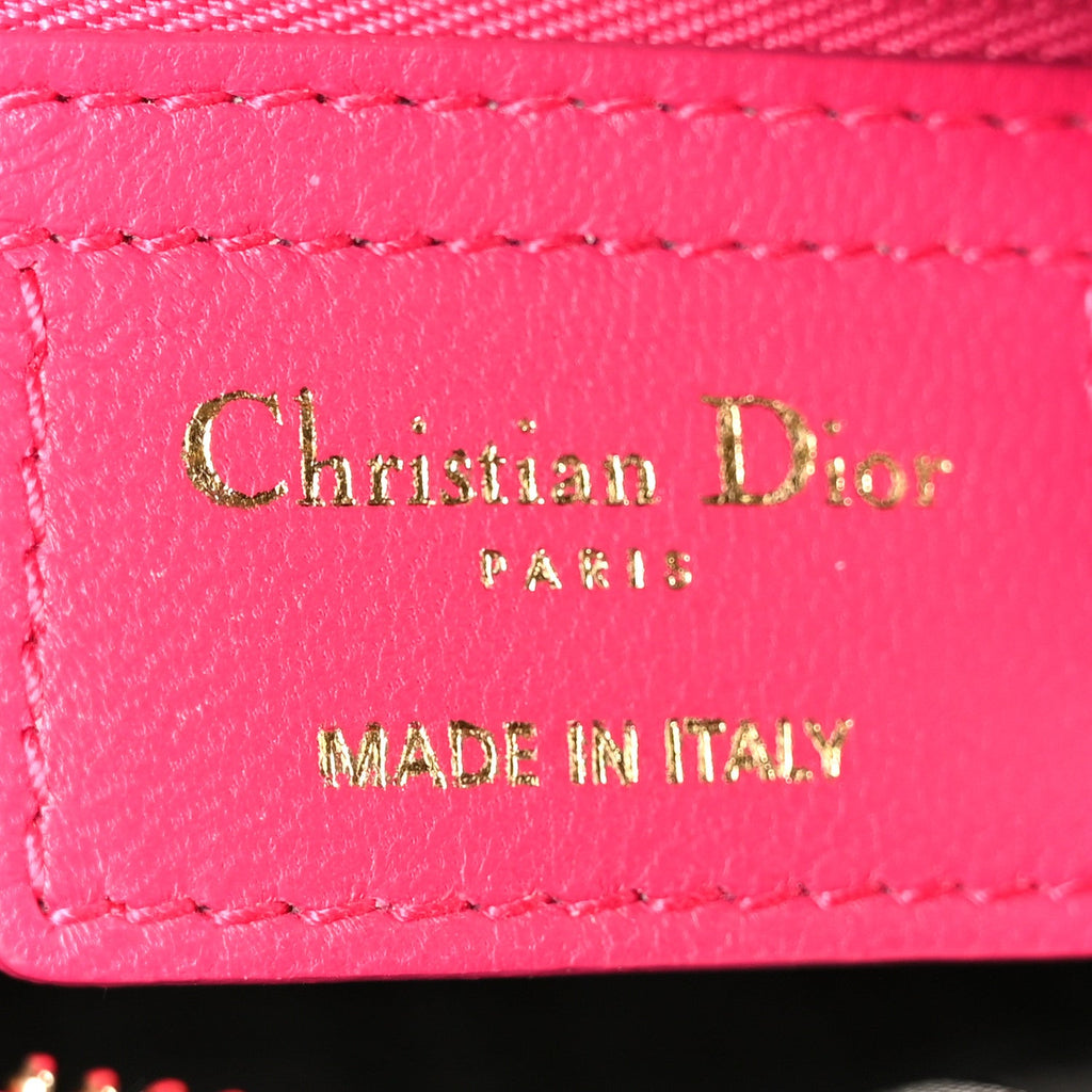 Christian Dior Lambskin Cannage Medium Lady Dior Pink