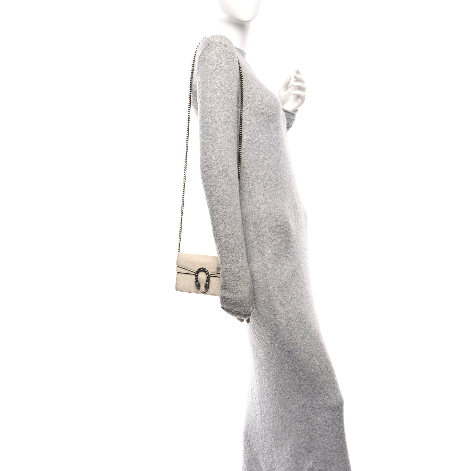 Gucci Dollar Calfskin Crystal Super Mini Dionysus Shoulder Bag Mystic White Black Diamond