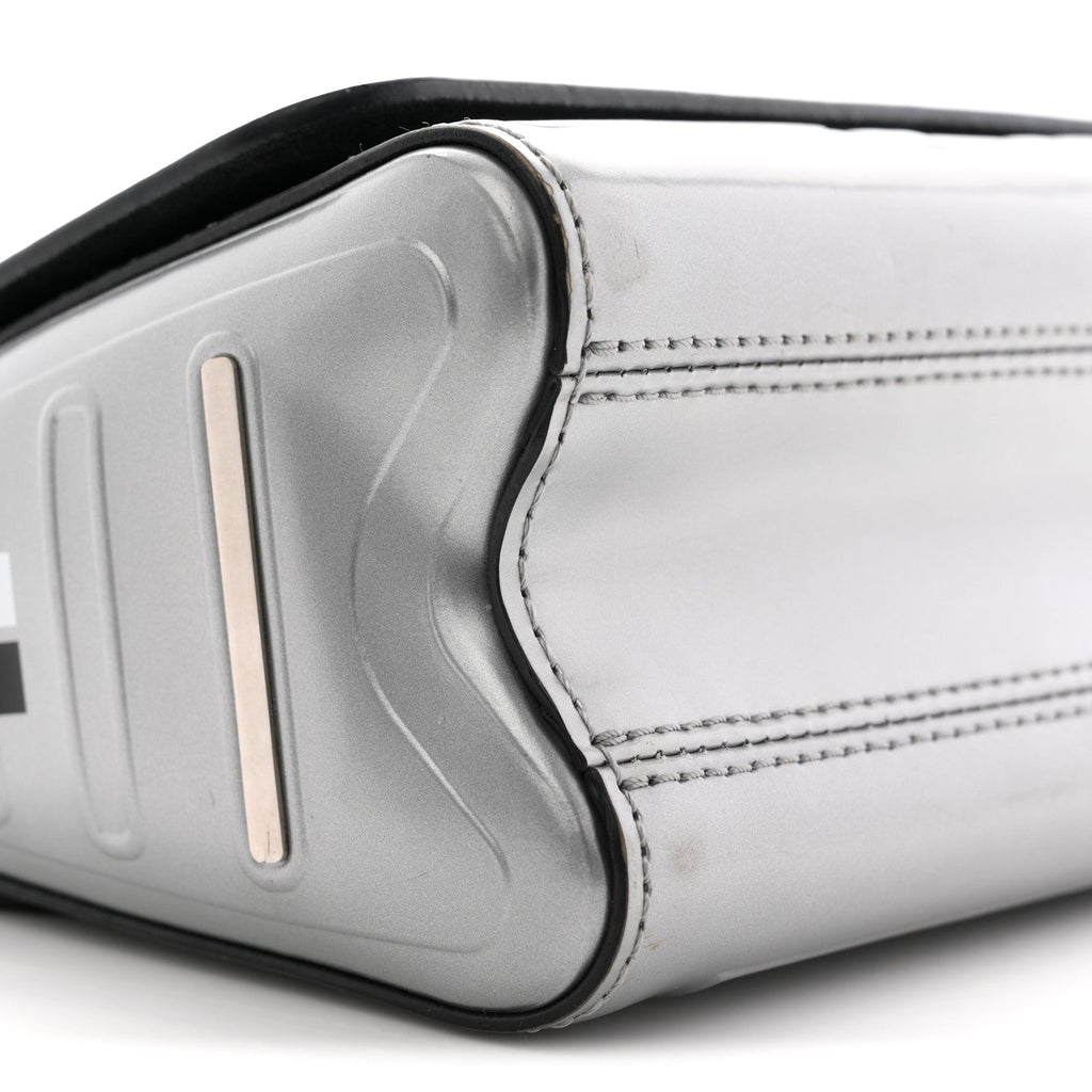 Louis Vuitton Calfskin Monogram Spaceship Embossed Twist Shoulder Bag PM Argent