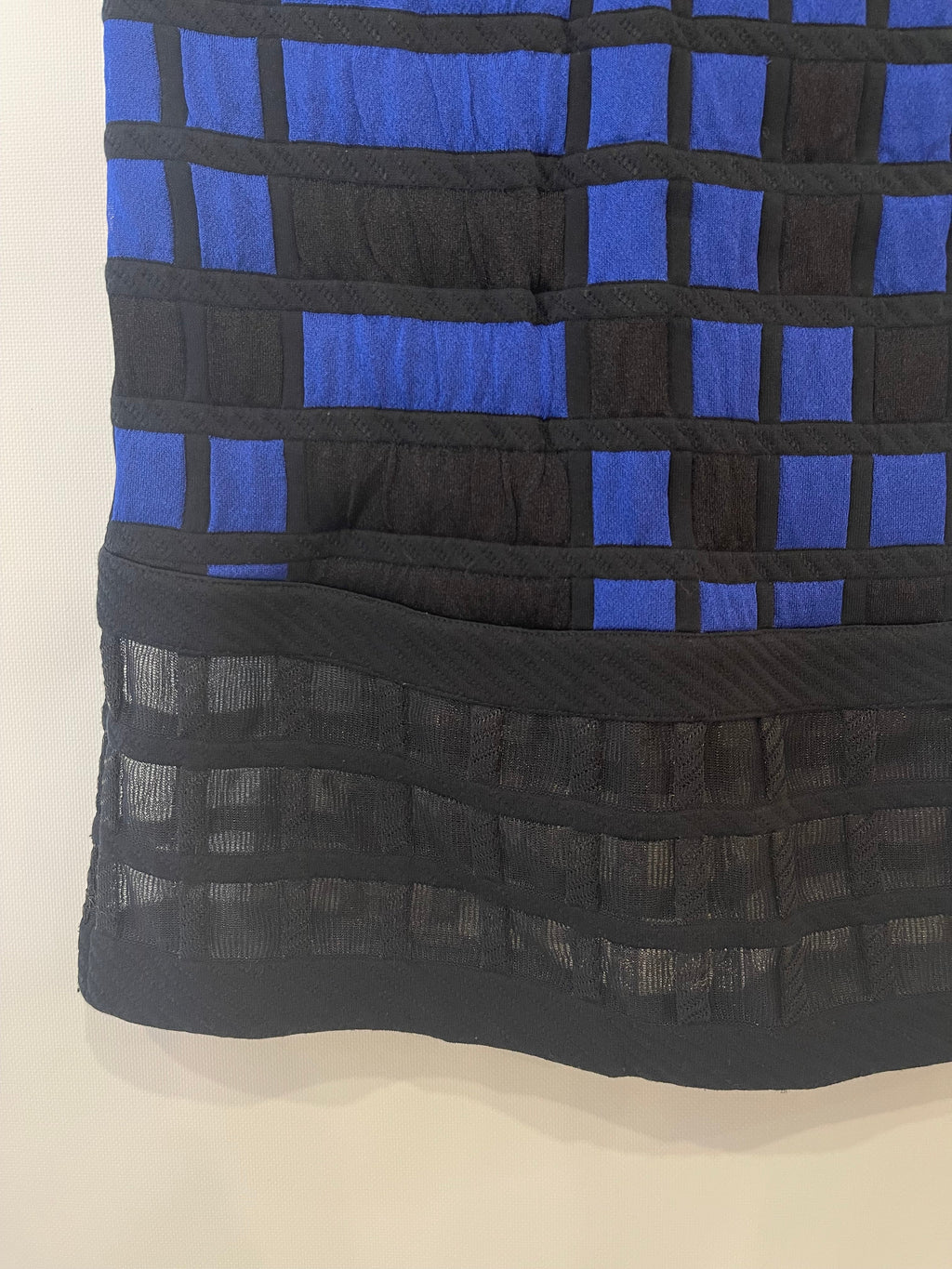Chanel Spring 2013 Black and Electric Blue Checked Bandeau Dress Size FR 36 (UK 8)