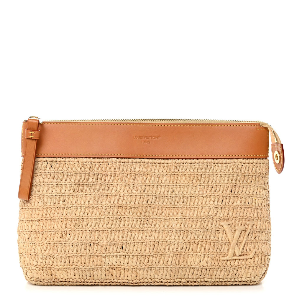 Louis Vuitton Raffia Pochette Voyage Souple Natural Beige