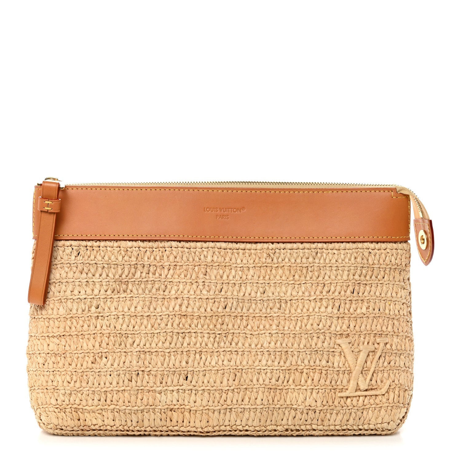 Louis Vuitton Raffia Pochette Voyage Souple Natural Beige