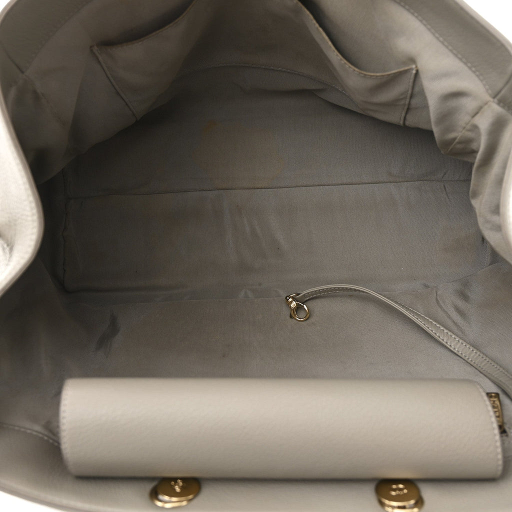 Chanel Bullskin Stitched Large Shopping Bag Grey