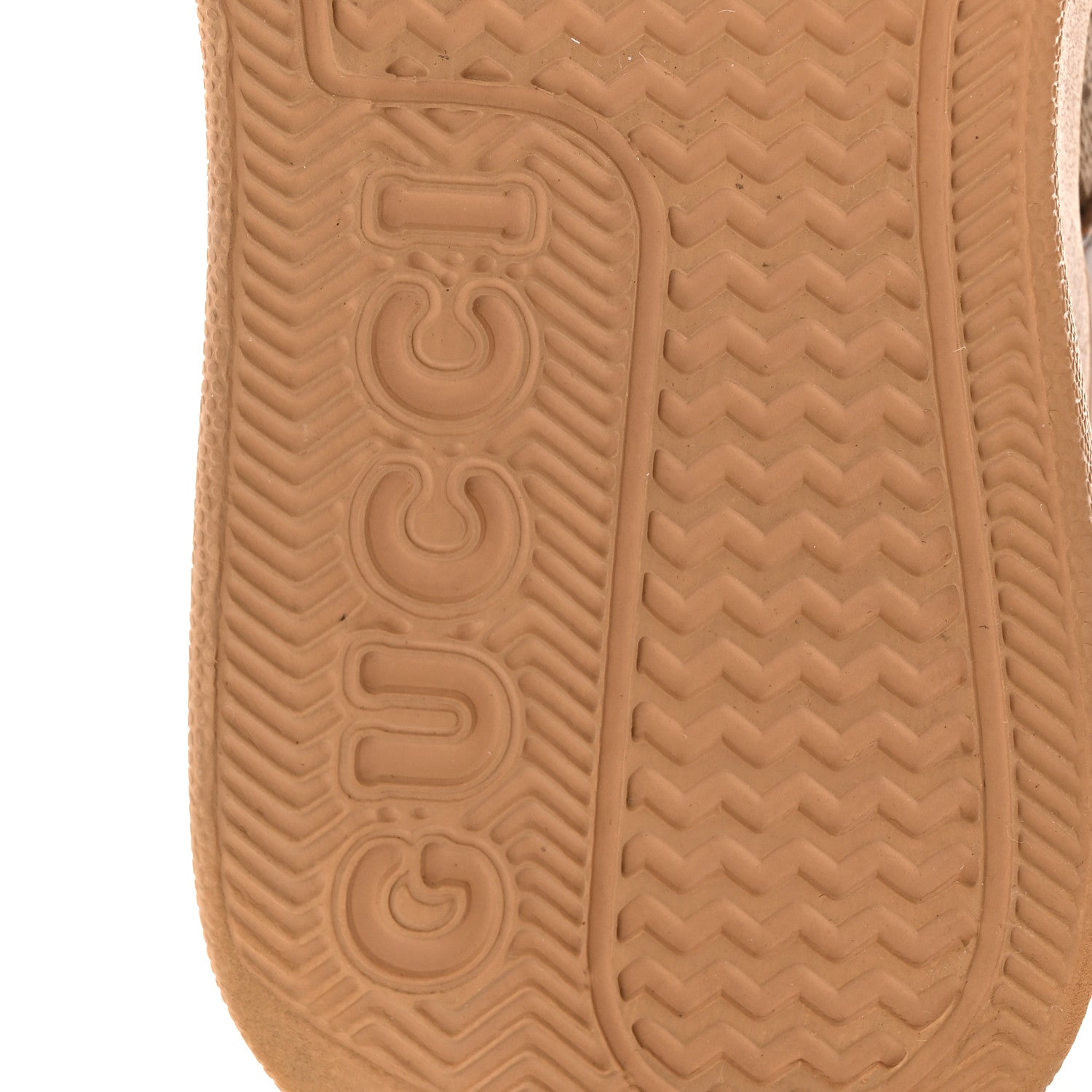 Gucci Calfskin GG Monogram Womens Platform 55mm Sneakers 35.5 Hezelnut Beige Ebony Mystic White