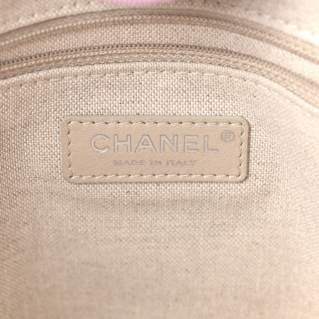 Chanel Mixed Fibers Small Deauville Tote Pink