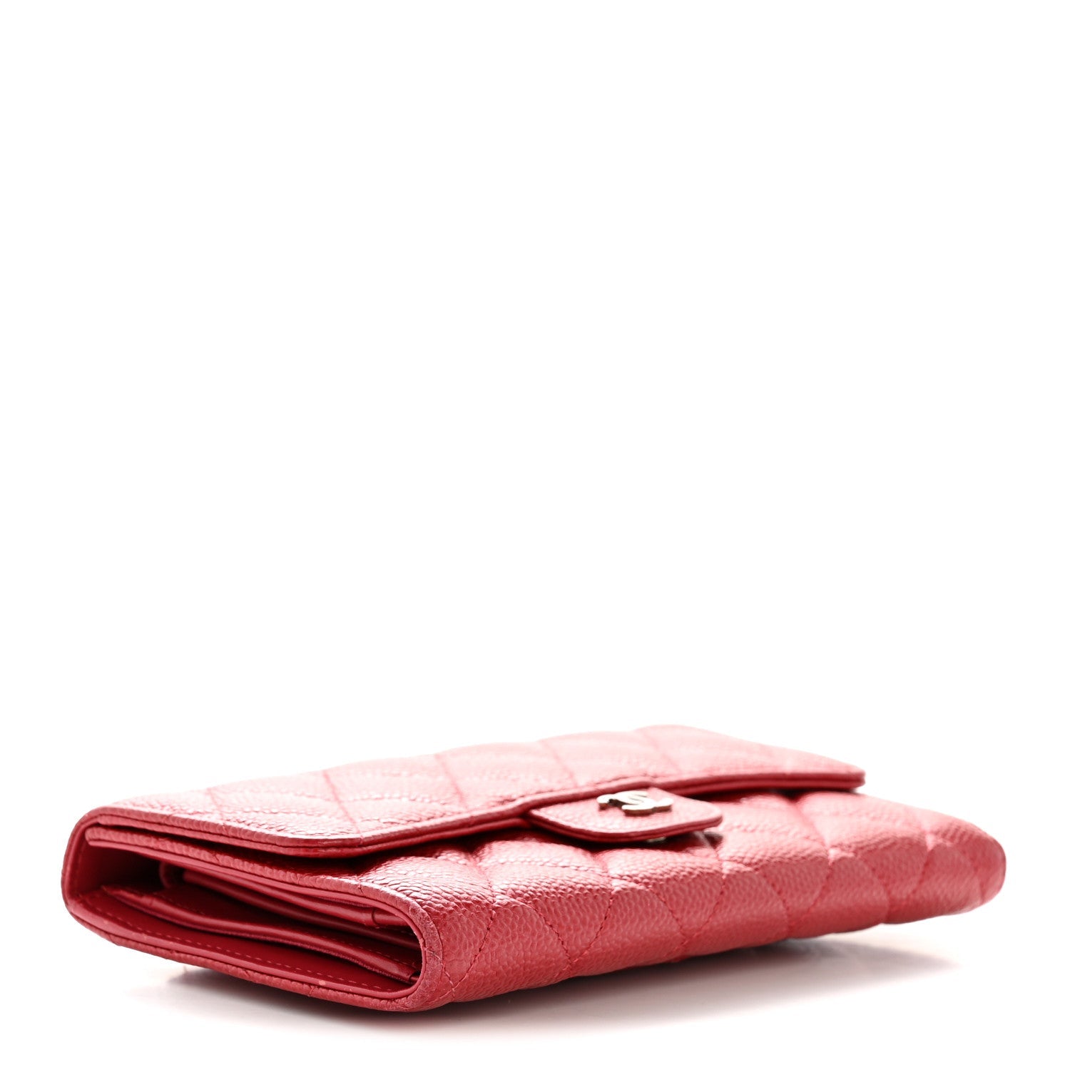 Caviar Quilted Large Flap Wallet Red