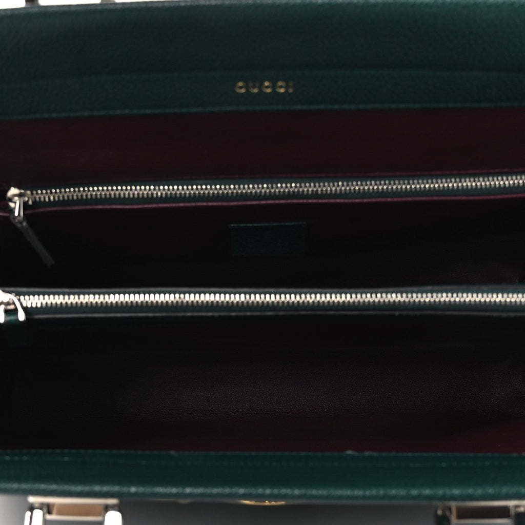 Gucci Grainy Calfskin Medium Zumi Top Handle Bag Vintage Green