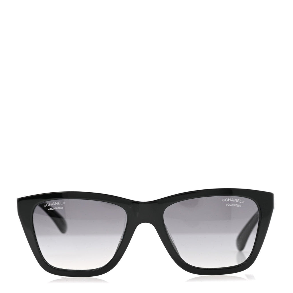 Acetate Metal Polarized Rectangle Sunglasses 5442 Black