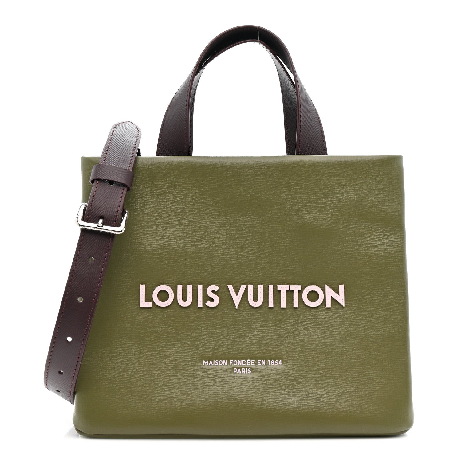 Louis Vuitton Calfskin Mini Shopper Tote Khaki Green