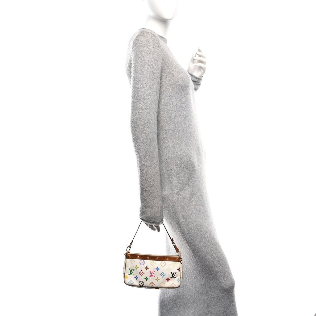 Louis Vuitton Monogram Multicolor Pochette Accessories White