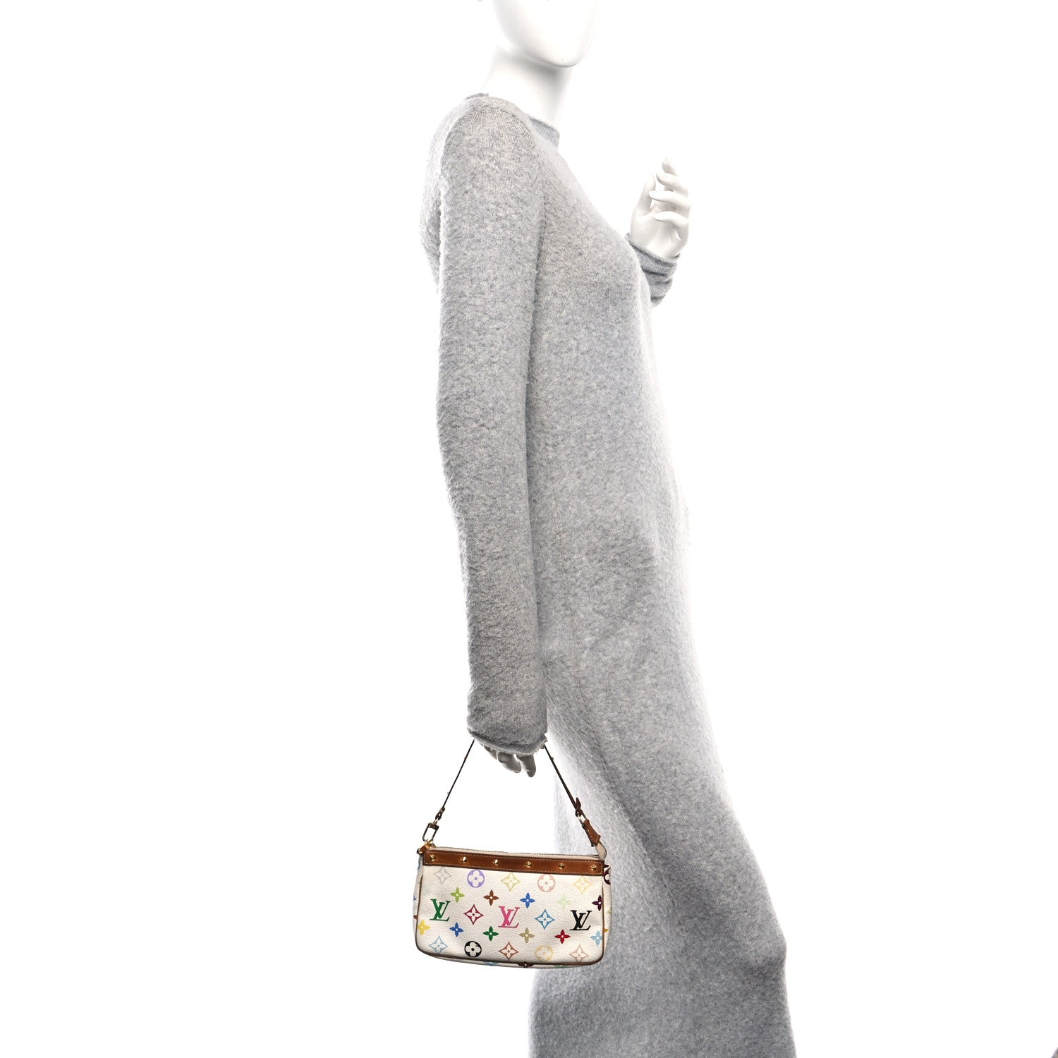 Louis Vuitton Monogram Multicolor Pochette Accessories White