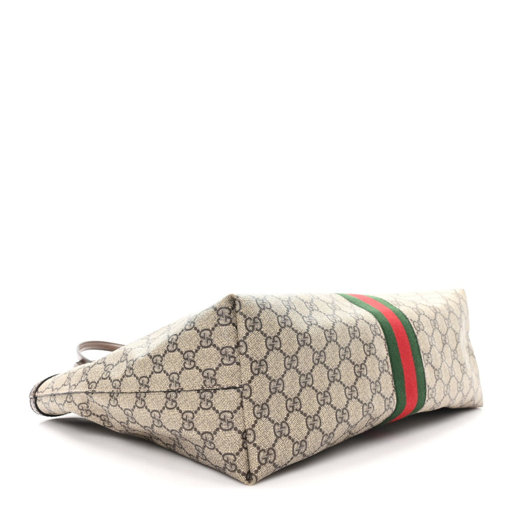 Gucci GG Supreme Monogram Medium Ophidia Shopping Tote Brown