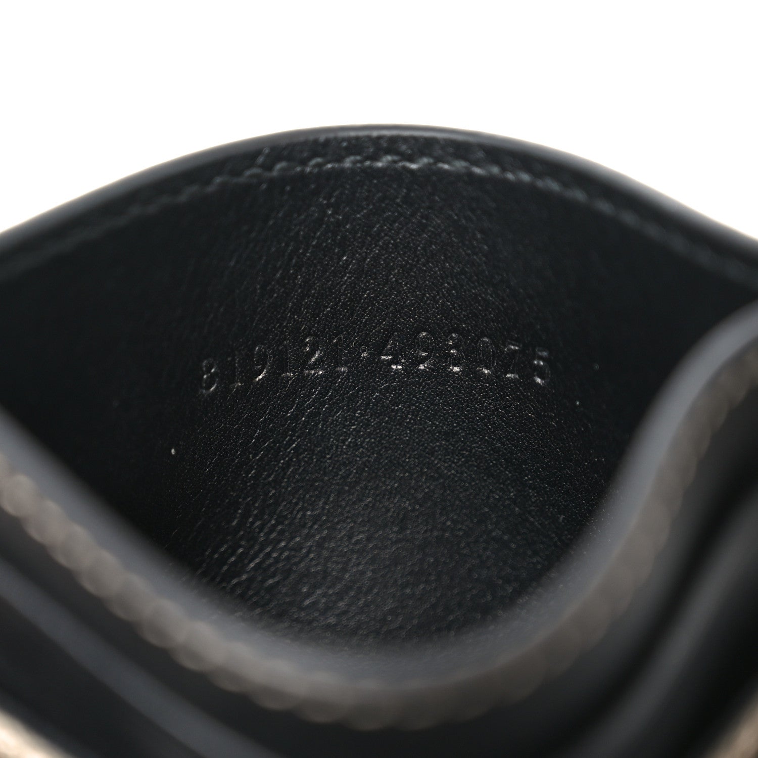 Gucci GG Supreme Monogram Calfskin Emblem Card Holder With Strap Beige Black