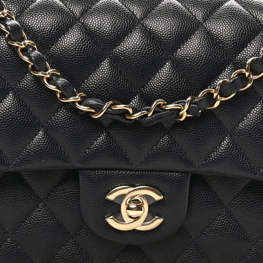 Chanel Caviar Quilted Medium Double Flap Navy