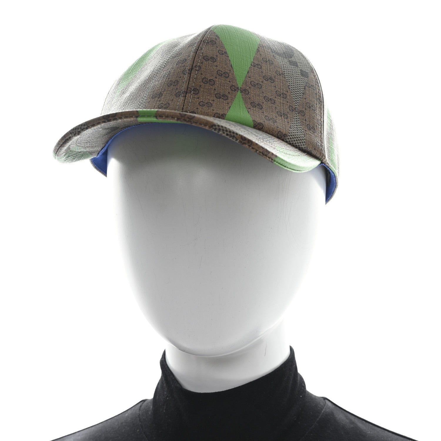 Gucci GG Supreme Monogram Mix Textured Patchwork Rhombus Baseball Hat XL Beige