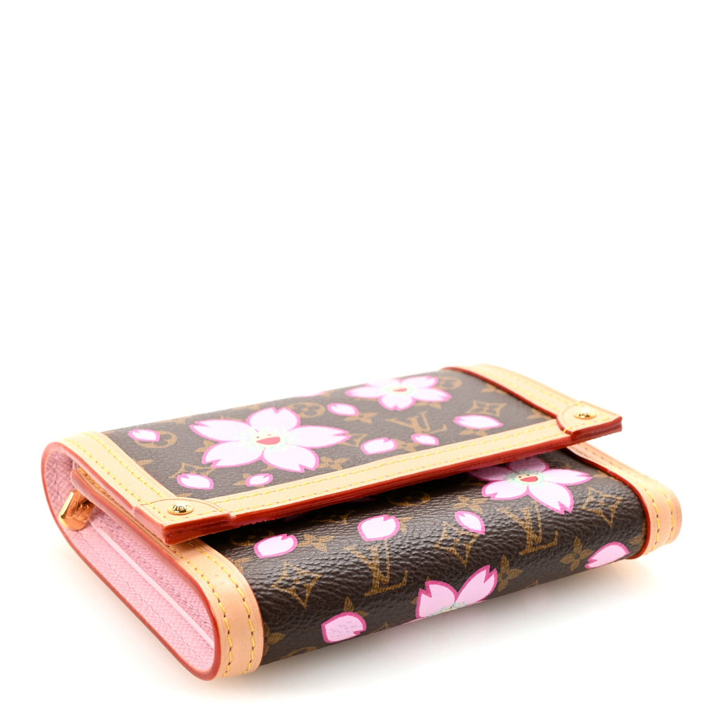 Louis Vuitton LV X TM Monogram Cherry Blossom Victorine Wallet Sakura Brown