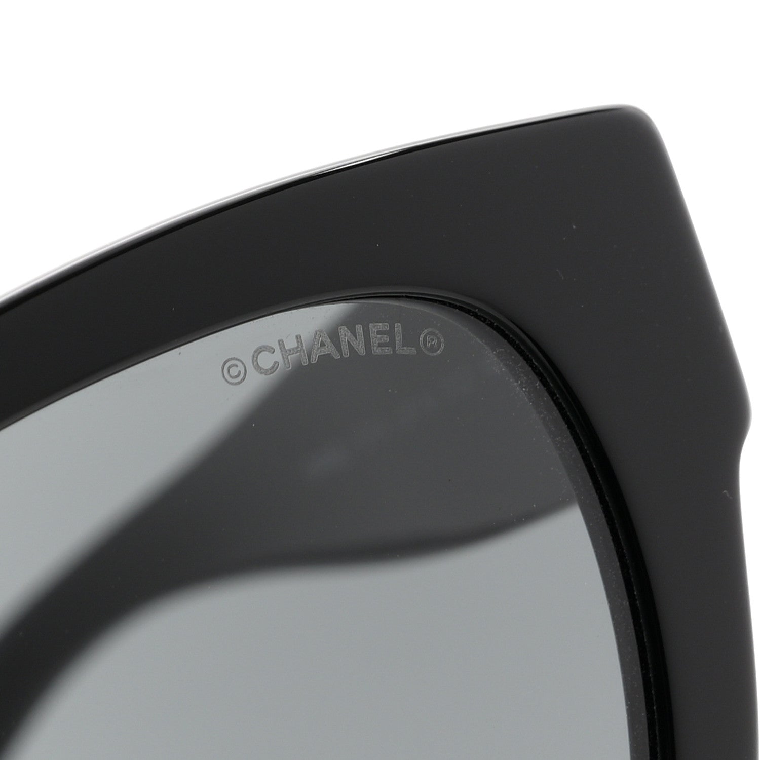 Acetate Square CC Heart Sunglasses 5478-A Black
