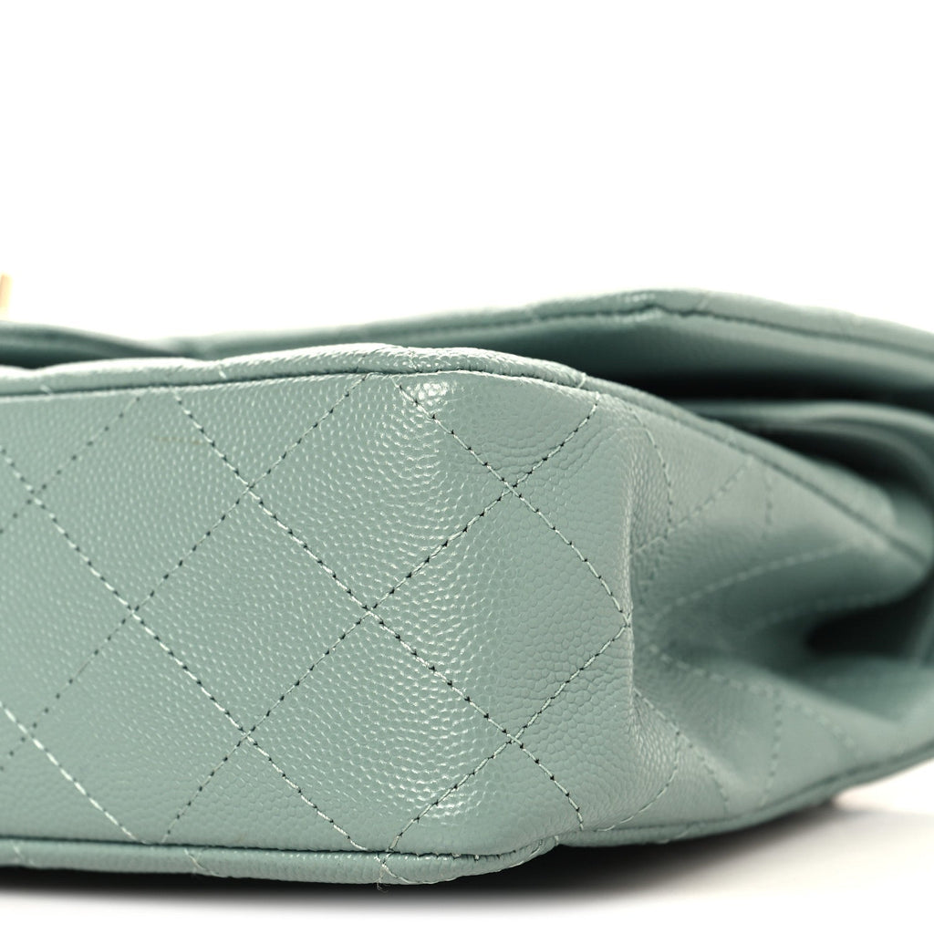 Chanel Caviar Quilted Medium Double Flap Dark Green