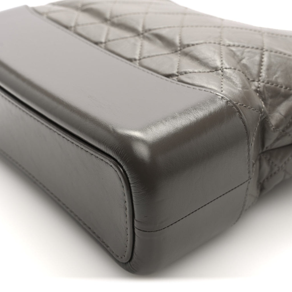 Chanel Aged Calfskin Quilted Medium Gabrielle Hobo Grey