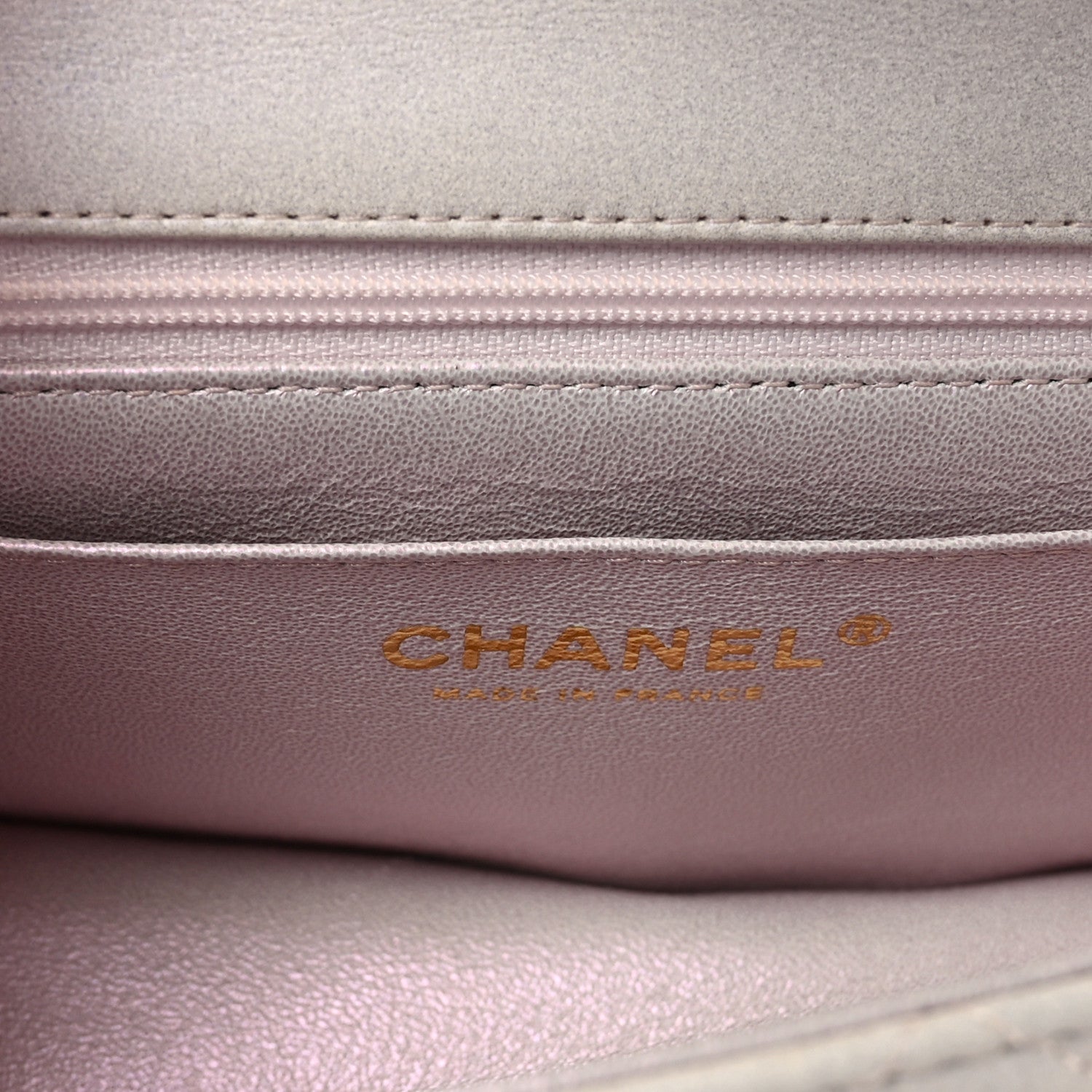 Chanel Iridescent Lambskin Quilted Mini Top Handle Rectangular Flap White