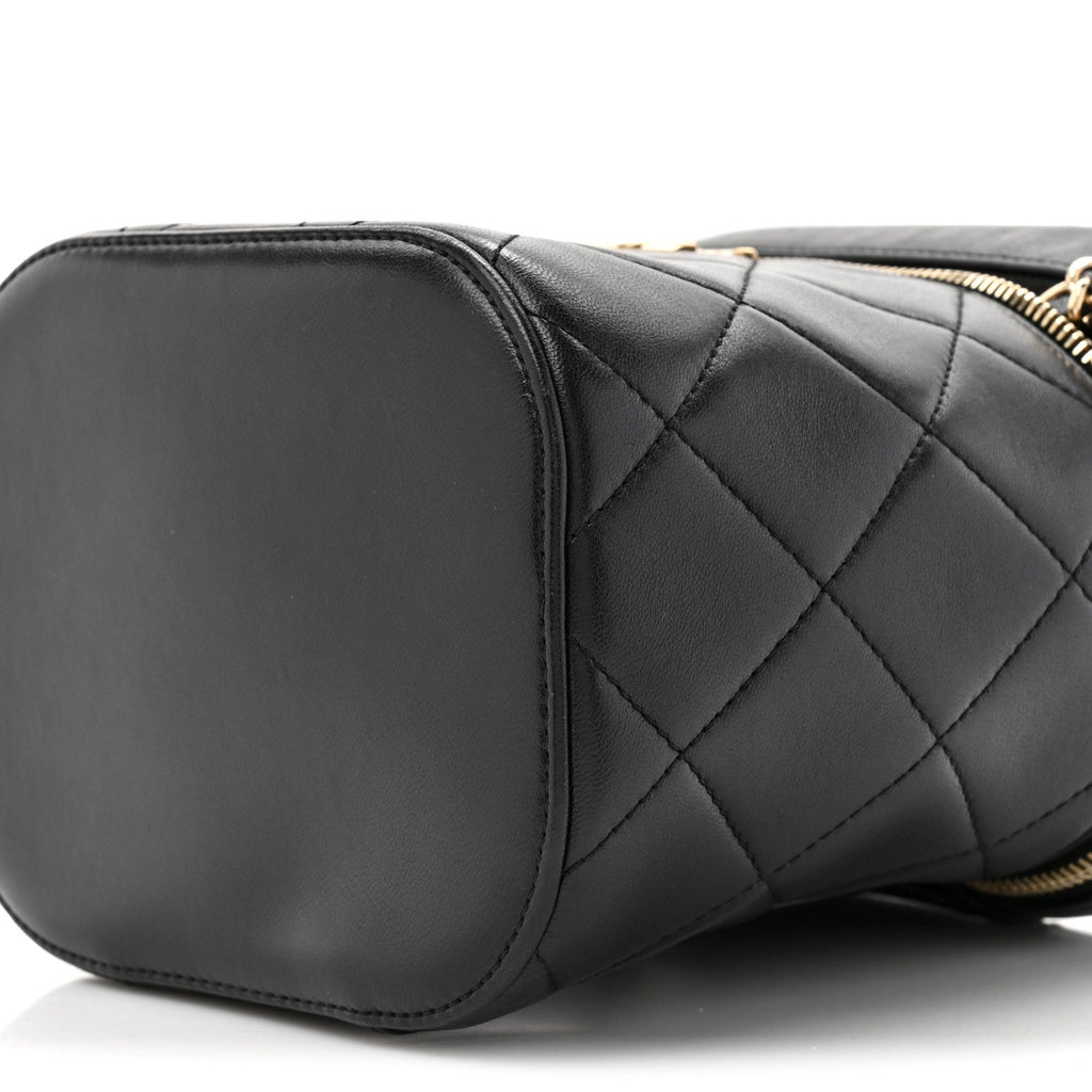 Chanel Lambskin Quilted Trendy Vanity Case Black