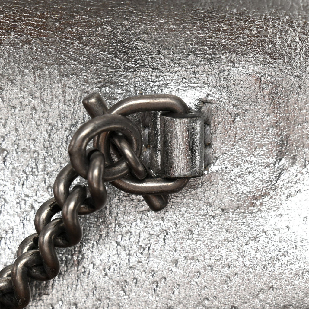 Gucci Metallic Calfskin Super Mini Dionysus Shoulder Bag Silver