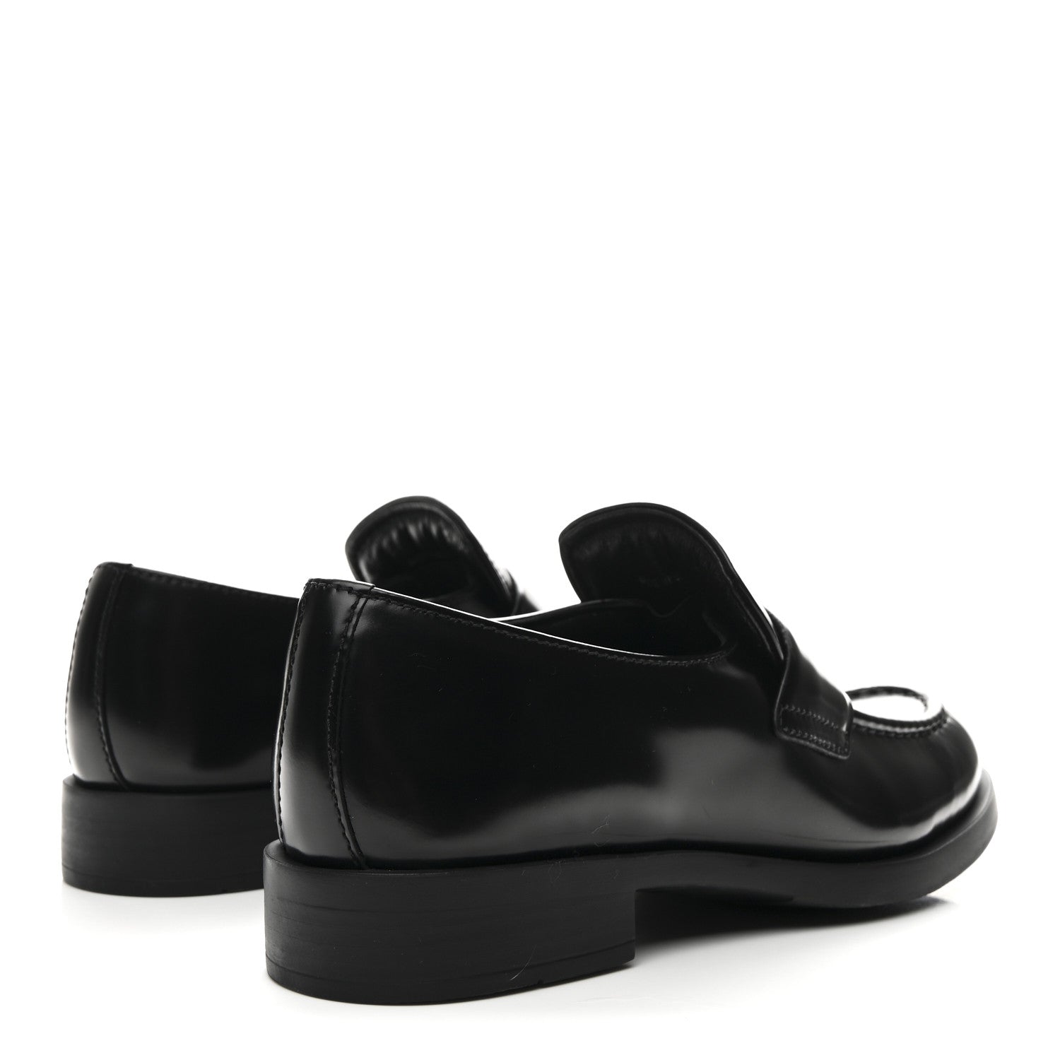 Prada Spazzolato Loafers 37.5 Black