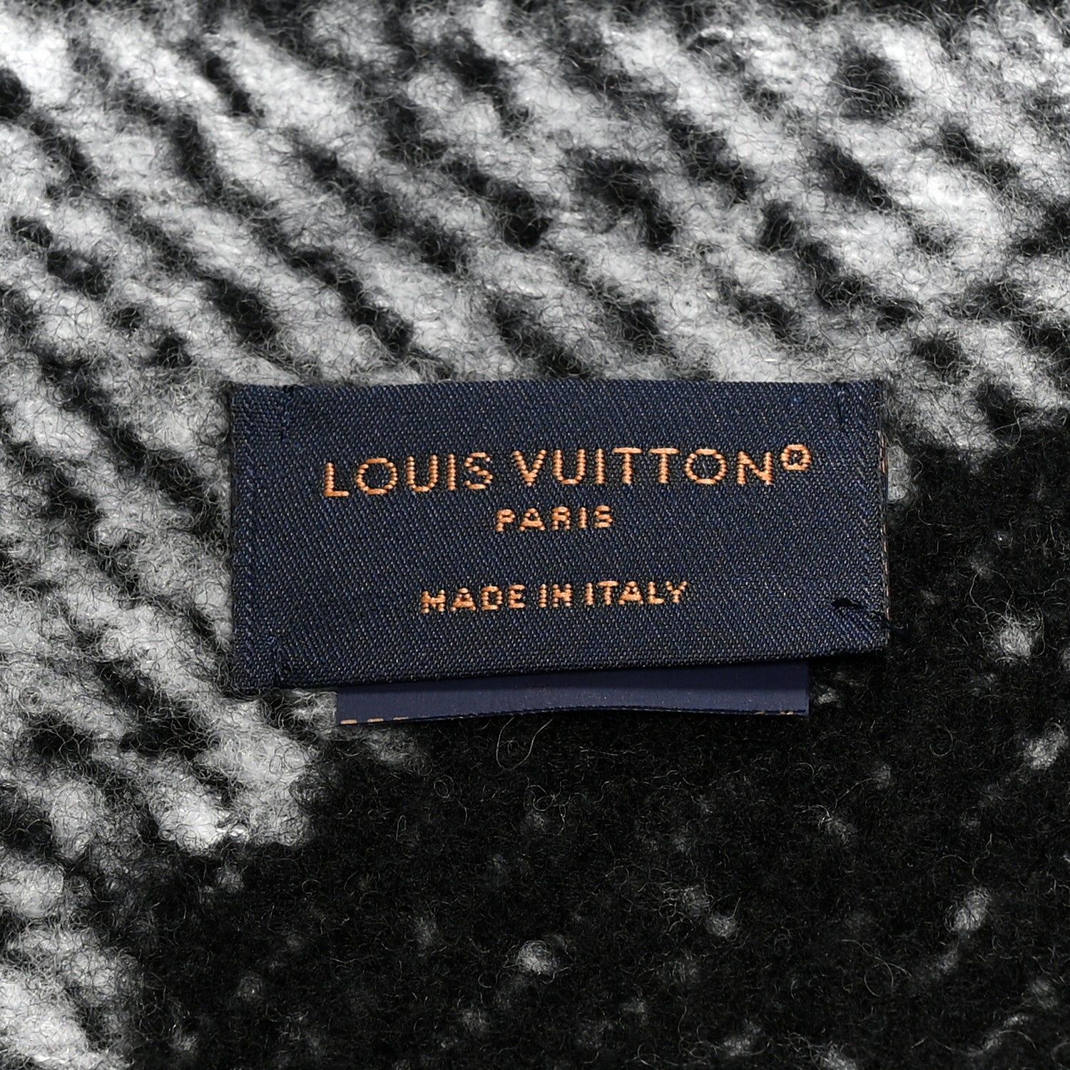 Louis Vuitton Wool Silk Monogram Snowy Kaleidoscope Scarf Black
