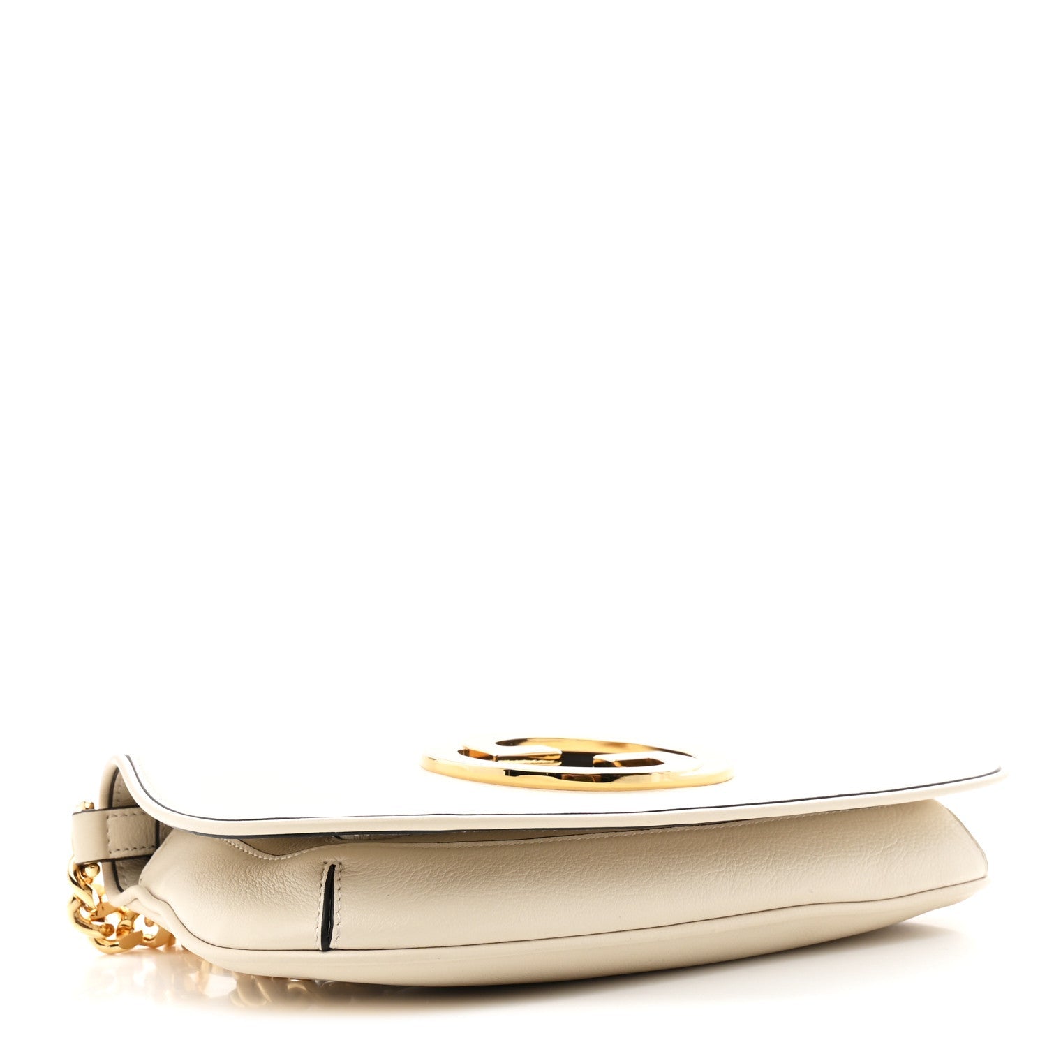 Gucci Roxy Calfskin Blondie Chain Shoulder Flap Bag Mystic White