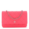 Chanel Caviar Quilted Wallet on Chain WOC Dark Pink